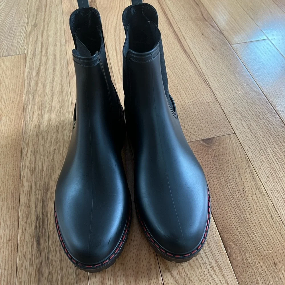 Igor Black Ankle Boots with Red Trim